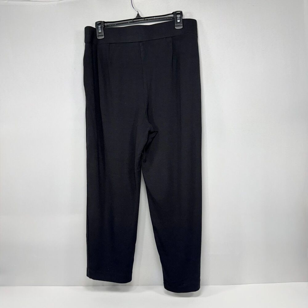 Pleated Wide Leg LOFT Petites Black Rayon Trouser Pants Size LP Large Petite - Picture 6 of 9